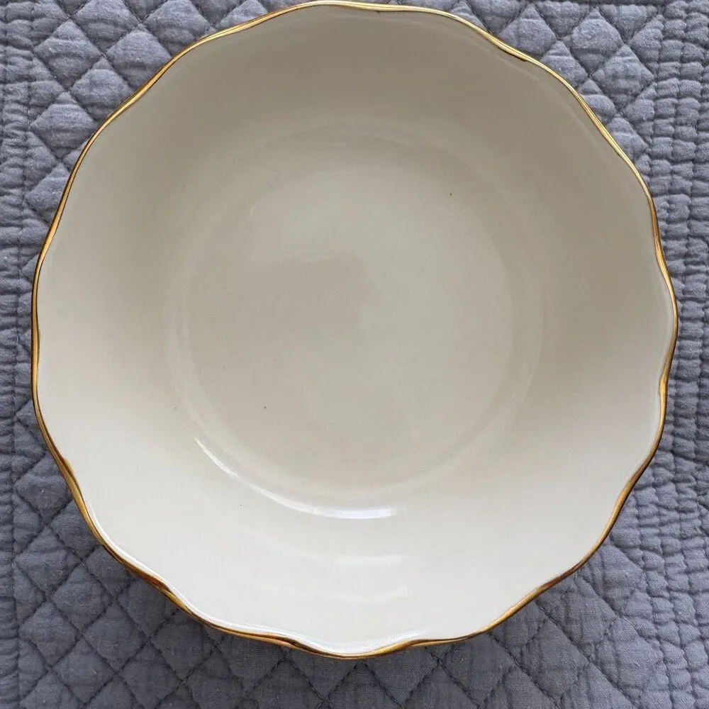 Lenox Rose Blossom Ivory Candy Dish w/ Gold Trim – 1980s Vintage